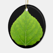 Green Aspen Leaf #11 Keramisch Ornament (Links)