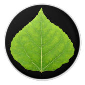 Green Aspen Leaf #11 Keramische Knop (Voorkant)