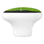 Green Aspen Leaf #11 Keramische Knop (Zijkant)