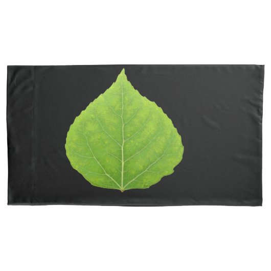 Green Aspen Leaf #11 Kussensloop (Voorkant-Links)