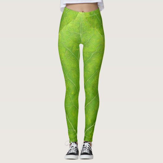 Green Aspen Leaf #11 Leggings (Voorkant)