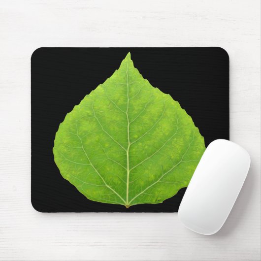 Green Aspen Leaf #11 Muismat (Met muis)