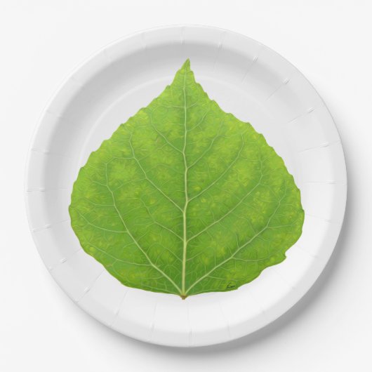 Green Aspen Leaf #11 Papieren Bordje (Voorkant)