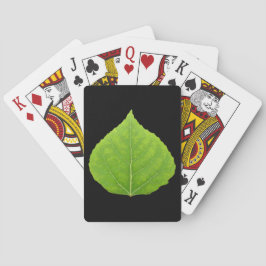 Green Aspen Leaf #11 Pokerkaarten