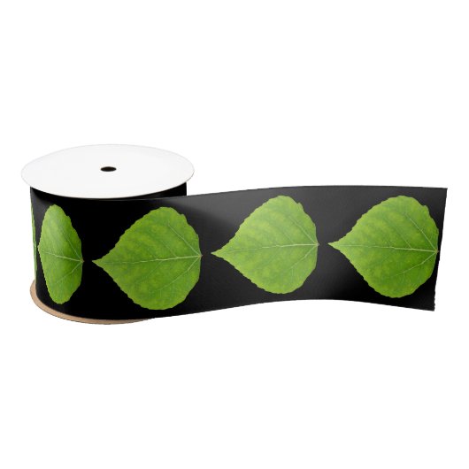 Green Aspen Leaf #11 Satijnen Lint (Spoel)