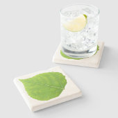 Green Aspen Leaf #11 Stenen Onderzetter (Zijkant)