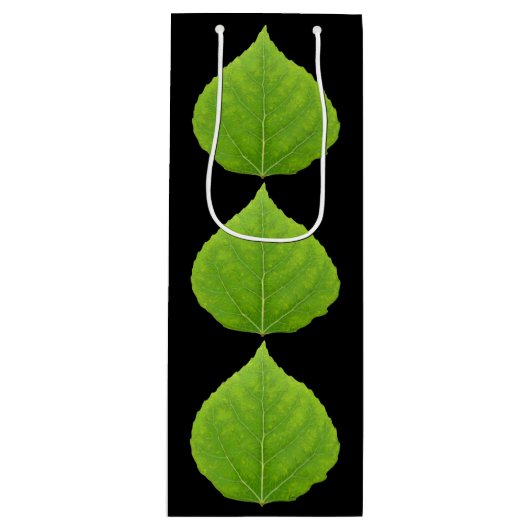 Green Aspen Leaf #11 Wijn Cadeautas (Voorkant)