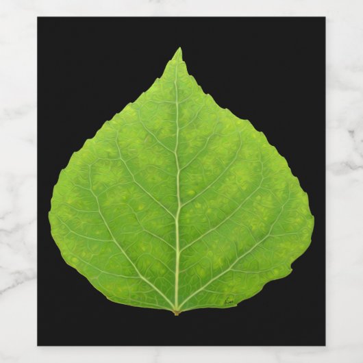 Green Aspen Leaf #11 Wijn Etiket (Enkel label)