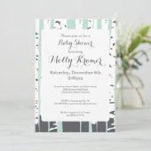 Green Aspen Trees Baby shower Invitation Kaart (Staand voorkant)