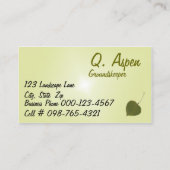 Green Aspen verlaat gazon zorg diensten Visitekaartje (Achterkant)