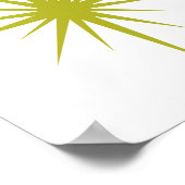 Green Atomic Starburst midden in de eeuw Modern De Poster (Hoek)