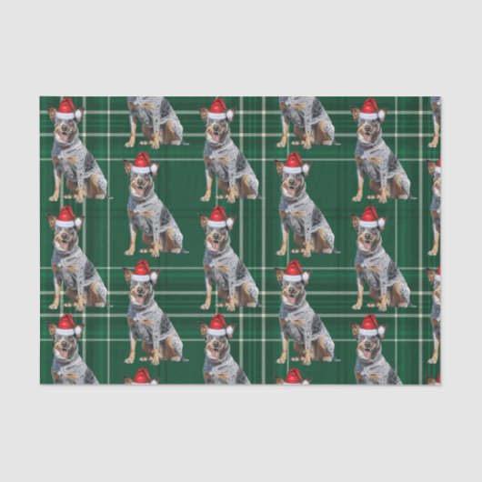 Green Australian Cattle Dog Kerstvakantie Tissuepapier (Voorkant)