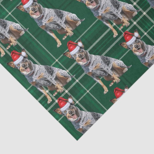Green Australian Cattle Dog Kerstvakantie Tissuepapier (Detail)