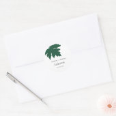 Green Autumn Maple Leaf Wedding Favors Ronde Sticker (Envelop)