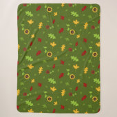 Green Autumn Pattern Sherpa Blanket Deken (Voorkant)