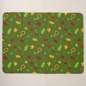 Green Autumn Pattern Sherpa Blanket Deken (Voorkant (horizontaal))