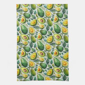 Green Avocado and Herb Kitchen Towel  Theedoek (Verticaal)