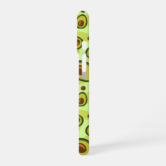 Green Avocado Fruit Pattern Monogram iPhone 16 Hoesje (Linkerkant)