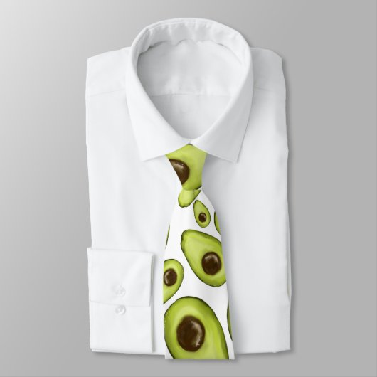Green Avocado Fruits Pattern Food Vegan Stropdas (Gebonden)
