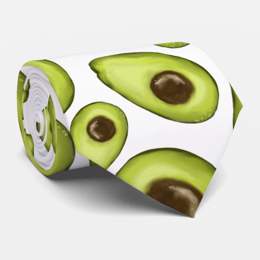 Green Avocado Fruits Pattern Food Vegan Stropdas (Opgerold)