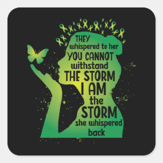 Green Awareness Butterfly Mental Health Vierkante Sticker