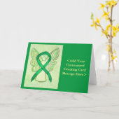 Green Awareness Ribbon Angel - Aangepaste kaarten (Gele Bloem)