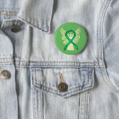 Green Awareness Ribbon Angel Art Button (In situ)