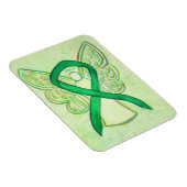 Green Awareness Ribbon Angel Art Custom Magnet Magneet (Rechterzijde)