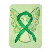 Green Awareness Ribbon Angel Art Custom Magnet Magneet (Verticaal)