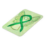 Green Awareness Ribbon Angel Art Custom Magnet Magneet (Linkerzijde)