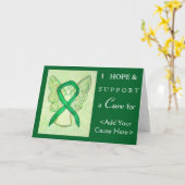 Green Awareness Ribbon Angel Art Wenskaarten Kaart (Gele Bloem)