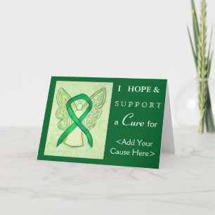 Green Awareness Ribbon Angel Art Wenskaarten Kaart