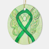 Green Awareness Ribbon Angel Custom Art Ornaments Keramisch Ornament (Links)