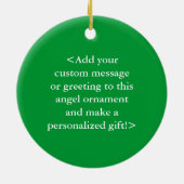 Green Awareness Ribbon Angel Custom Art Ornaments Keramisch Ornament (Achterkant)
