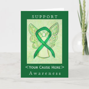Green Awareness Ribbon Angel Gepersonaliseerd Card Kaart
