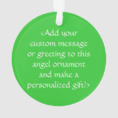 Green Awareness Ribbon Angel Gepersonaliseerd sier Ornament (achterkant)
