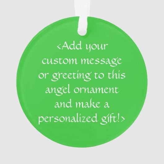Green Awareness Ribbon Angel Gepersonaliseerd sier Ornament (achterkant)