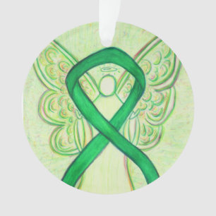Green Awareness Ribbon Angel Gepersonaliseerd sier Ornament