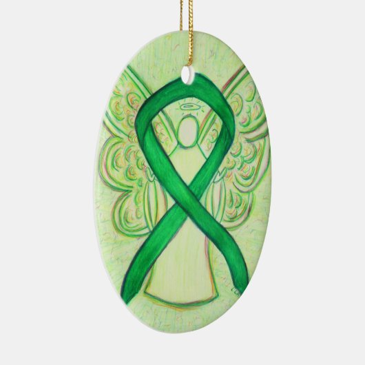 Green Awareness Ribbon Angel Ornament (Rechts)