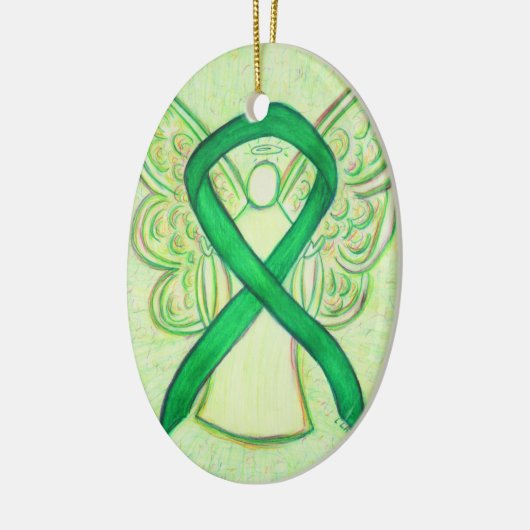 Green Awareness Ribbon Angel Ornament (Links)