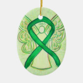 Green Awareness Ribbon Angel Ornament (Voorkant)