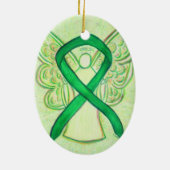 Green Awareness Ribbon Angel Ornament (Achterkant)