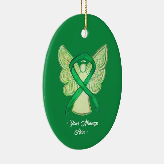 Green Awareness Ribbon Angel Ornament (Rechts)