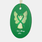 Green Awareness Ribbon Angel Ornament (Links)