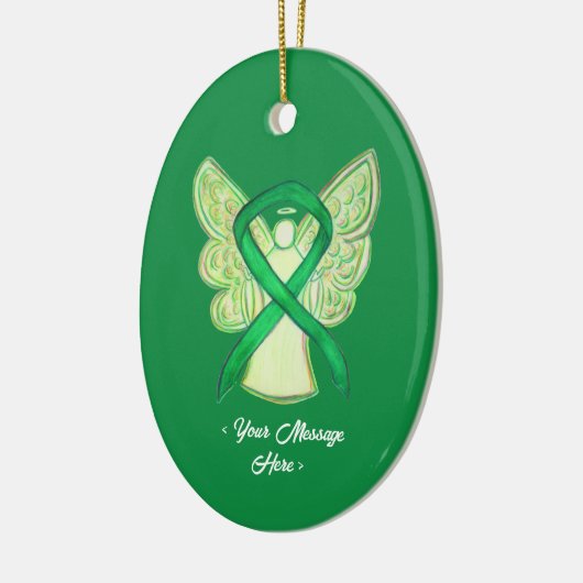 Green Awareness Ribbon Angel Ornament (Links)