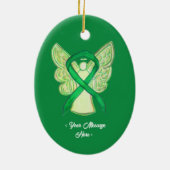Green Awareness Ribbon Angel Ornament (Achterkant)