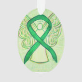 Green Awareness Ribbon Angel Ornament Pendant (achterkant)