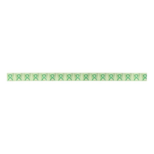 Green Awareness Ribbon Angel Ribbon Satijnen Lint (Voorkant)