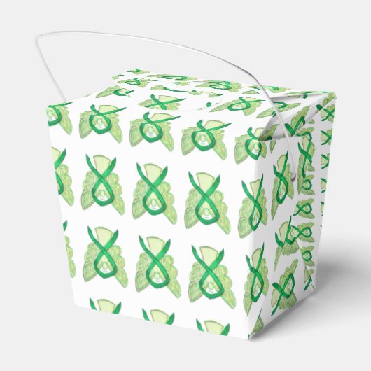 Green Awareness Ribbon Angel trekt professoren uit Bedankdoosjes (Achterkant)