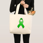 Green Awareness Ribbon Bag Grote Tote Bag (Voorkant (product))